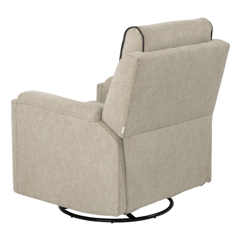 Beige Fabric RV Recliner - Back Quarter View Showing Swivel Base | United RV Parts