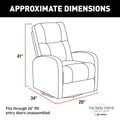 RV Recliner Dimensions Chart with Measurements - Technical Diagram | United RV Parts