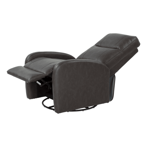 Brown Leather RV Recliner with Extended Footrest - Side Reclined View | United RV Parts