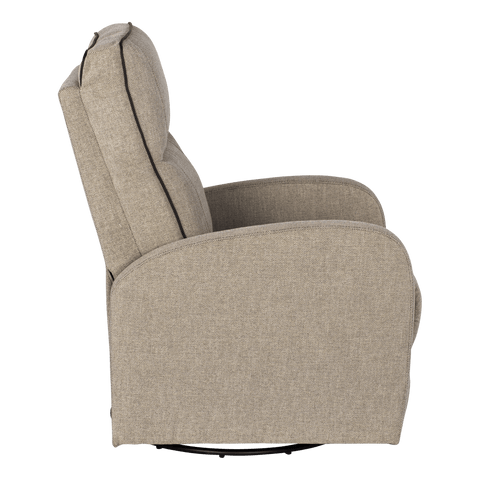 Taupe Fabric RV Swivel Recliner - Side Profile View | United RV Parts