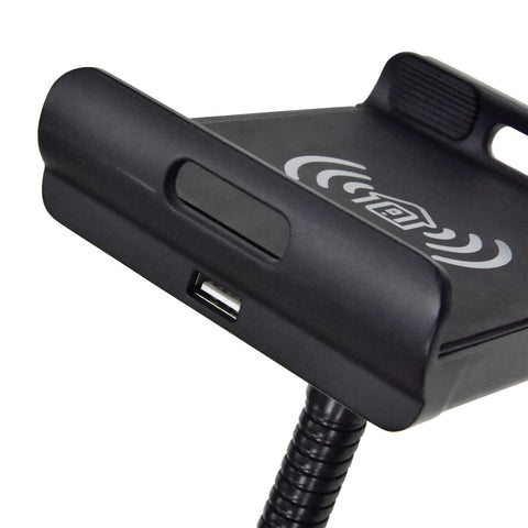 Black Thomas Payne RV Wireless Charger Cradle USB Port Close-Up Detail - Side View | United RV Parts