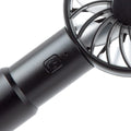 Black Thomas Payne Three-Speed Portable Fan Power Button Control Detail - Angled View | United RV Parts