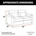 Thomas Payne Trifold Sofa Dimensions Chart - 68 Inch Model | United RV Parts