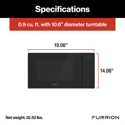 Furrion RV Microwave Specifications - 0.9 Cu Ft Capacity Chart | United RV Parts
