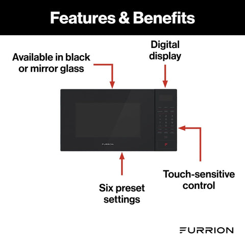 Black Furrion Microwave Features - Digital Display and Controls | United RV Parts