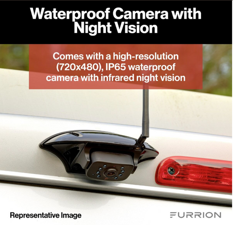 Black Waterproof RV Backup Camera - Sharkfin Design with Night Vision LEDs | United RV Parts