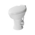 White Ceramic Lippert Flow Max RV Toilet - Side Profile View | United RV Parts