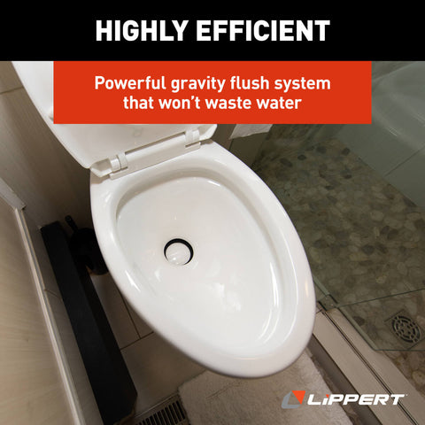 White Ceramic Toilet Bowl - Top Down View Showing Efficient Flush Design | United RV Parts