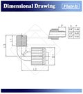 Flair-It 3/8" x 1/2" MPT Elbow Dimensional Drawing with L1 L2 Measurements | United RV Parts