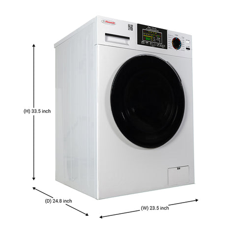 White Pinnacle Super Combo Washer-Dryer - Dimensions 33.5H x 24.8D x 23.5W | United RV Parts