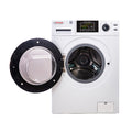 White Pinnacle Super Washer L Door Open Showing Drum Interior - Front View | United RV Parts