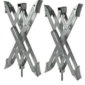 Silver Steel Ultra-Fab Supergrip XL Wheel Chocks - Pair View | United RV Parts