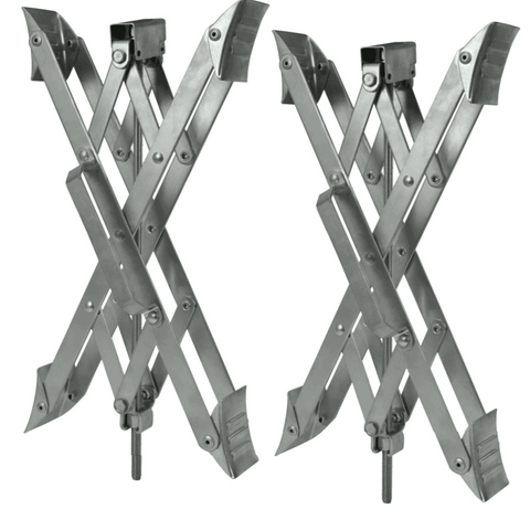 Silver Steel Ultra-Fab Supergrip XL Wheel Chocks - Pair View | United RV Parts