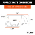 Curt 21506 Hitch Pin Dimensions Diagram - Specifications | United RV Parts