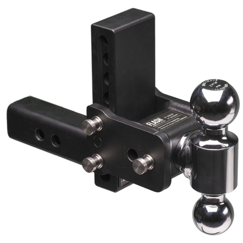Flash Force 67-00-7350 Ball Mount 2-Inch Shank 5-Drop with Dual Chrome Balls - Angled Studio View | United RV Parts