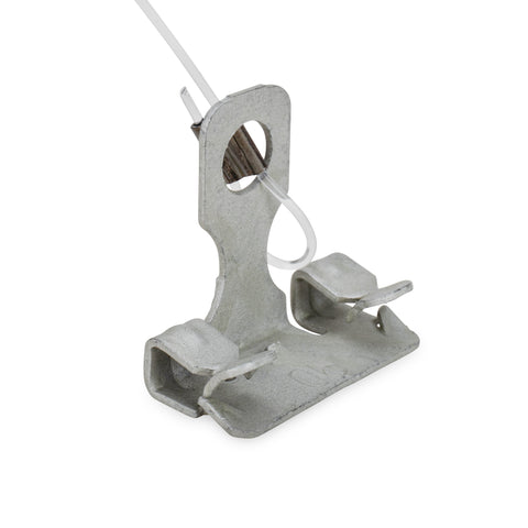 Silver Metal Bumper Saver Cable with Mounting Clip Close Up | United RV Parts