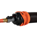 Orange RV Sewer Hose with Black Connection Fittings - Side Connection Detail | United RV Parts
