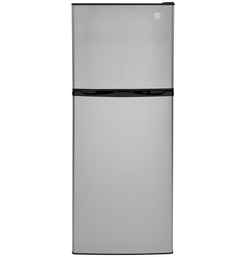 Stainless Steel GE RV Refrigerator - Front View Closed | United RV Parts
