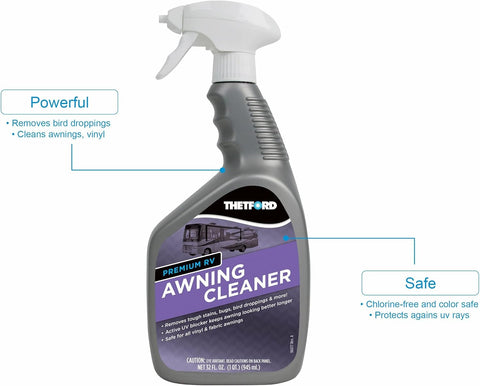 Thetford RV Awning Cleaner Features Diagram - Powerful Safe Formula | United RV Parts