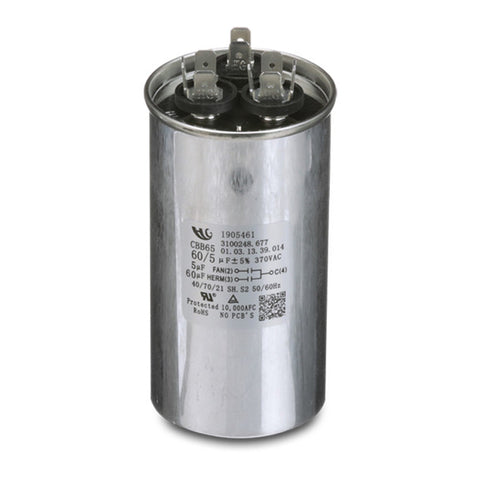 Silver Metal Dometic AC Motor Capacitor 50/5 MFD - Front View | United RV Parts
