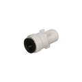 White Plastic AquaLock Male Adapter - Angled View with Threads | United RV Parts