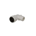 White Plastic Male Elbow Fitting - Three Quarter View | United RV Parts