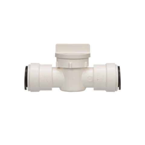 White Plastic Watts AquaLock 1/2 Inch CTS Straight Valve - Front View | United RV Parts