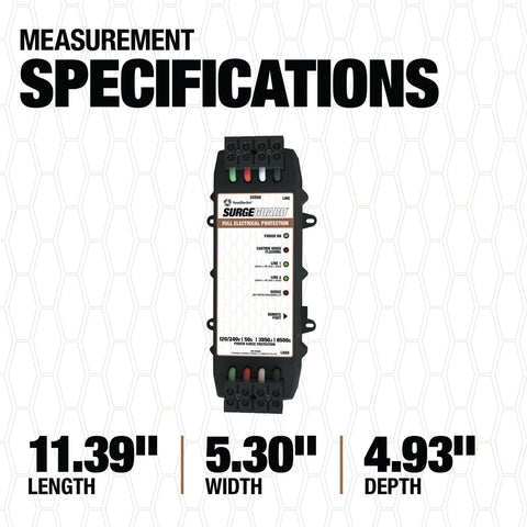 Surge Guard 35550 Measurement Specifications Chart - 11.39 Length 5.30 Width | United RV Parts