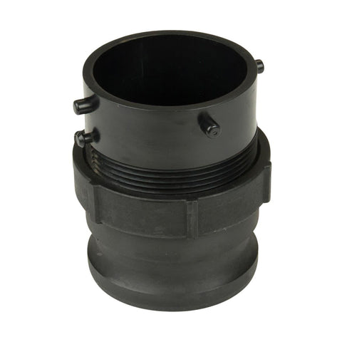 Black Lippert Waste Master Sewer Hose Bayonet Fitting Converter 360785 - Side View | United RV Parts
