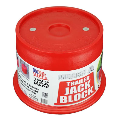 Red Andersen Trailer Jack Block 3608 Single Unit - Side View | United RV Parts