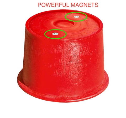 Red Andersen Trailer Jack Block Powerful Magnets Feature - Detail View | United RV Parts
