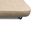 Tan Vinyl RV Sofa with Thomas Payne Leg Kit - Side Angle | United RV Parts