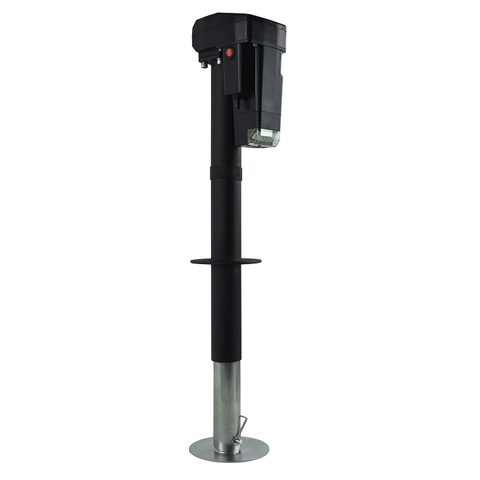 Black Ultra-Fab Electric Tongue Jack 4000 lb 38-944014 - Side View | United RV Parts