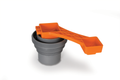 Orange RhinoFLEX Wrench on Gray Threaded Sewer Adapter - 4-in-1 Function | United RV Parts