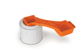 Orange RhinoFLEX Wrench on White PVC Cleanout Plug - Side Angle | United RV Parts