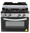 InVision Gas Range 3-Burner Cooktop with Glass Cover Open | United RV Parts
