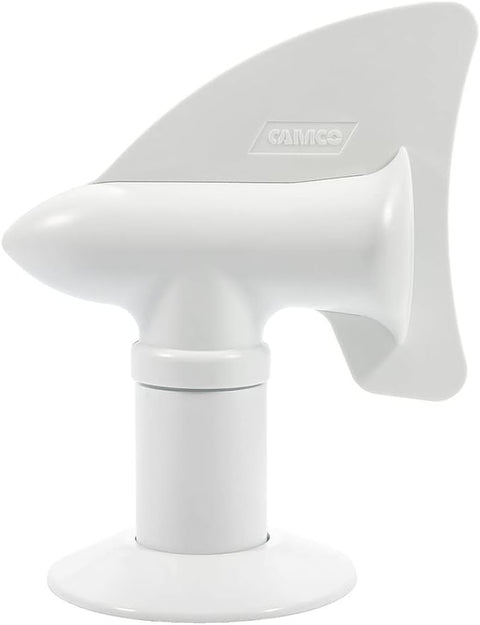 White Camco Cyclone RV Plumbing Vent 40595 - Front Angle View | United RV Parts