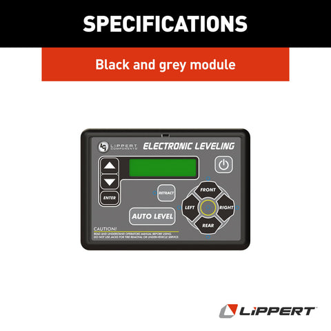 Black Grey Lippert Electronic Leveling Touchpad 421484 - Product Specification | United RV Parts