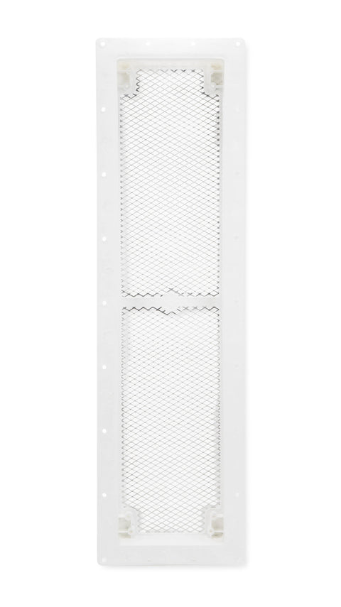 White Camco RV Refrigerator Vent Base 42161 with Mesh Screen - Front View | United RV Parts