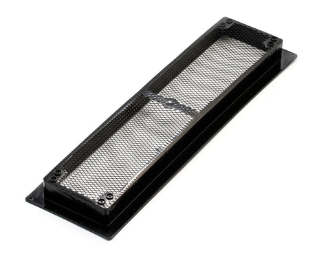 Black Polypropylene RV Refrigerator Vent Base with Aluminum Screen - Angled View | United RV Parts
