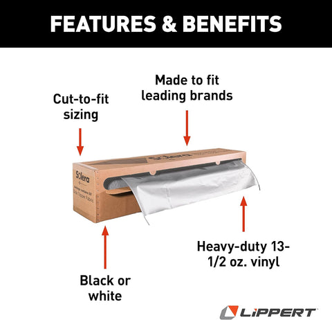 Solera Slide Topper Fabric Features & Benefits Chart - Cut-To-Fit Vinyl | United RV Parts