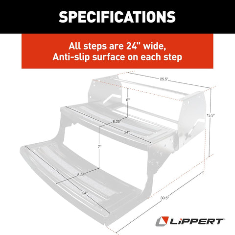 Lippert 432682 RV Step Specifications Diagram - Technical Measurements | United RV Parts