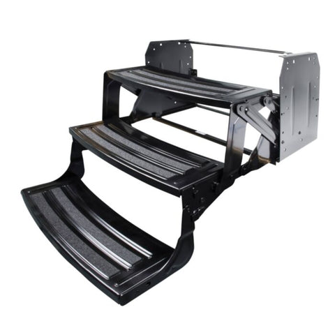 Black Steel Lippert 24 Triple Radius RV Step 432690 - Side View | United RV Parts