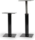 Black Powder-Coated Steel RV Step Brace - Collapsed and Extended Comparison View | United RV Parts