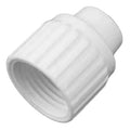 White Plastic Flair-It 3/8" RV Plumbing Cap #06859 - Angled Side View | United RV Parts