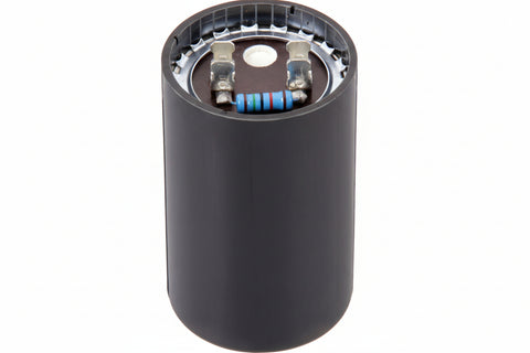 Black cylindrical RV AC start capacitor AACSC - Top Terminal Detail | United RV Parts
