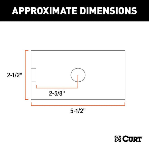 Curt 45405 Hitch Adapter Dimensions Chart - Technical Specifications | United RV Parts