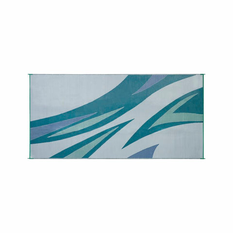 Faulkner | Tapete para patio con ondas de verano verde/azul | 45637 | 2,44 m x 4,88 m