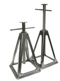 Silver Aluminum RV Stacker Jacks Pair Extended Height - Side Angle | United RV Parts