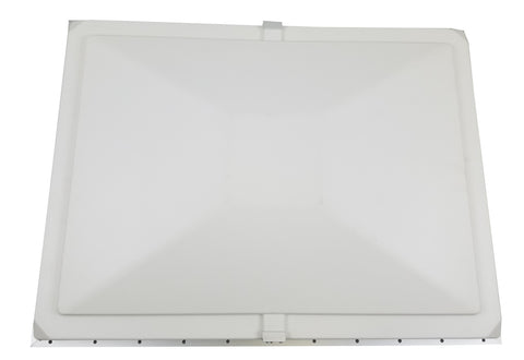White Hengs RV Escape Hatch Replacement Lid 90088-C1 with Black Seal Gasket - Top Angle | United RV Parts